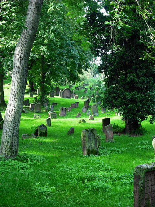 Alte Grabsteine auf einem jdischen Friedhof